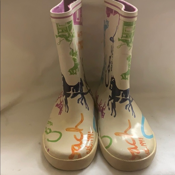 Coach Ursula Horse and Carriage Rain Boots Size 6 - Picture 1 of 6